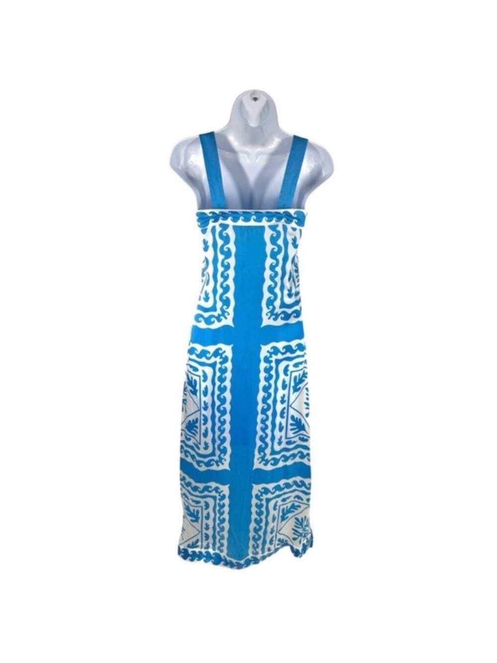 Tuckernuck Blue and White Cross-Neck Maxi Dress - Picture 7 of 10